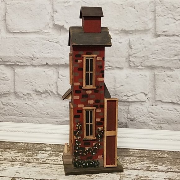 Vintage Engine Co Fire Station House Birdhouse - Picture 4 of 6